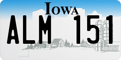 IA license plate ALM151