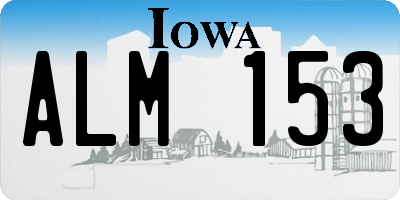 IA license plate ALM153