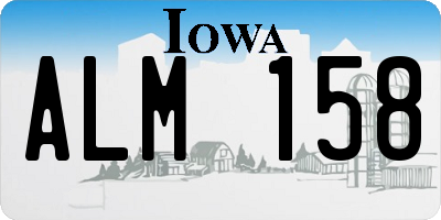 IA license plate ALM158
