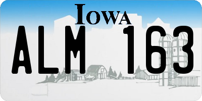 IA license plate ALM163