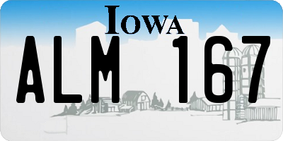 IA license plate ALM167