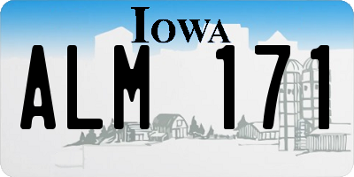 IA license plate ALM171