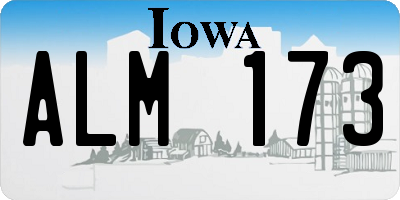 IA license plate ALM173