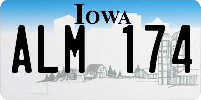 IA license plate ALM174