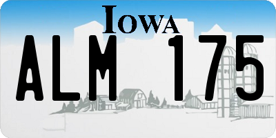 IA license plate ALM175