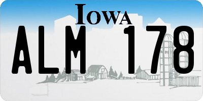 IA license plate ALM178