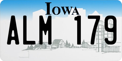IA license plate ALM179