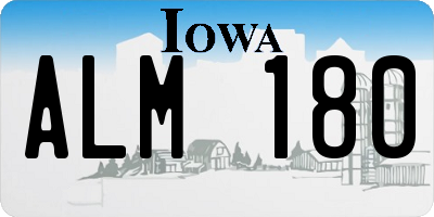 IA license plate ALM180