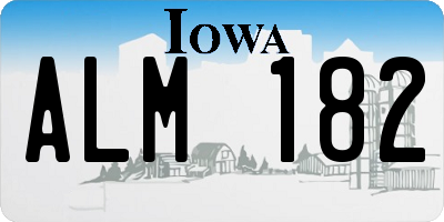 IA license plate ALM182
