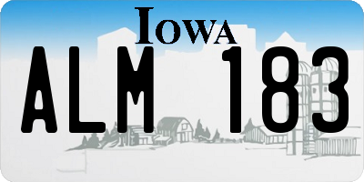 IA license plate ALM183