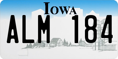 IA license plate ALM184