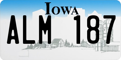 IA license plate ALM187