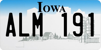 IA license plate ALM191