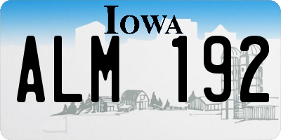 IA license plate ALM192
