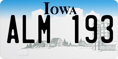 IA license plate ALM193