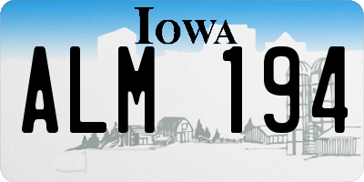 IA license plate ALM194