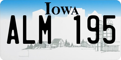 IA license plate ALM195