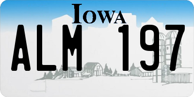 IA license plate ALM197
