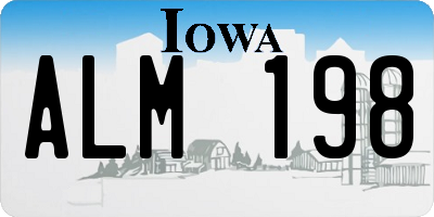 IA license plate ALM198