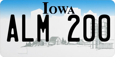 IA license plate ALM200