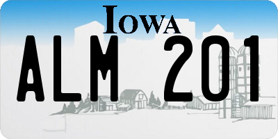 IA license plate ALM201