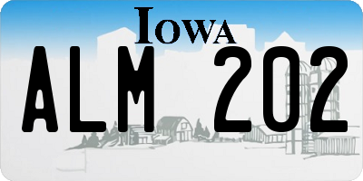 IA license plate ALM202