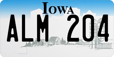 IA license plate ALM204