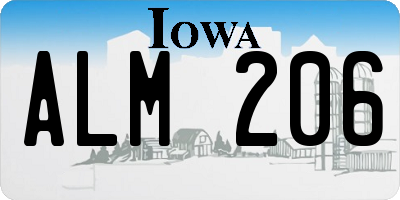 IA license plate ALM206
