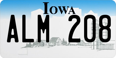 IA license plate ALM208