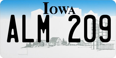 IA license plate ALM209