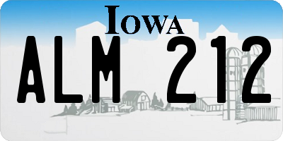 IA license plate ALM212