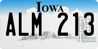 IA license plate ALM213