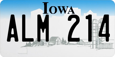 IA license plate ALM214