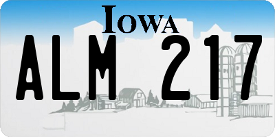 IA license plate ALM217