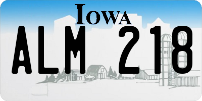 IA license plate ALM218