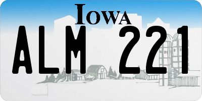 IA license plate ALM221