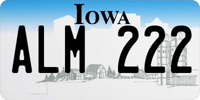 IA license plate ALM222