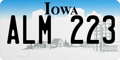 IA license plate ALM223