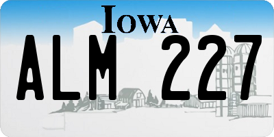 IA license plate ALM227