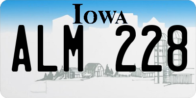 IA license plate ALM228