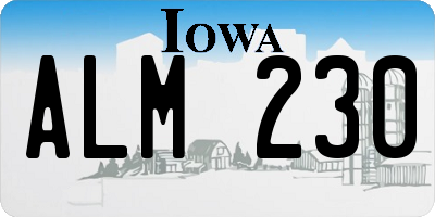 IA license plate ALM230