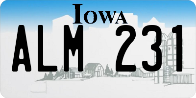 IA license plate ALM231