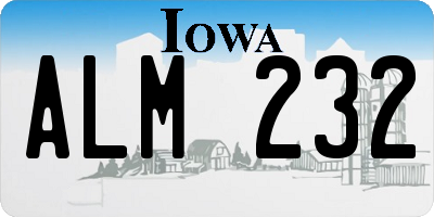 IA license plate ALM232