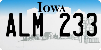 IA license plate ALM233