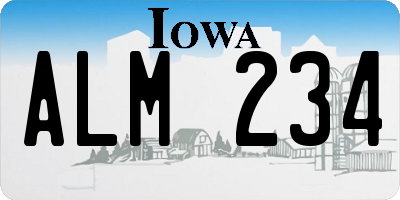 IA license plate ALM234