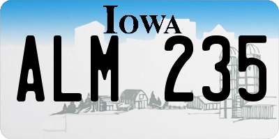 IA license plate ALM235