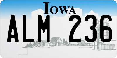 IA license plate ALM236