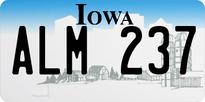 IA license plate ALM237