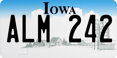 IA license plate ALM242