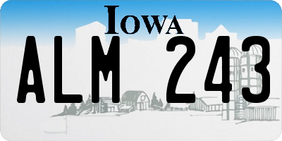 IA license plate ALM243